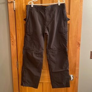 Eddie Bauer hiking convertible pants 36x32 gray